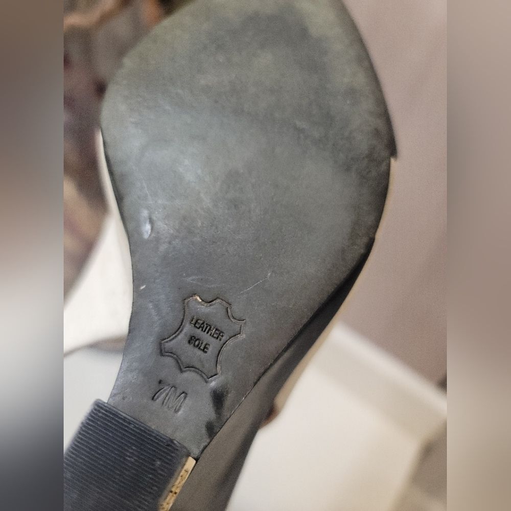 Tory Burch Black and White Slingback Wedge Pumps - Picture 7 of 8